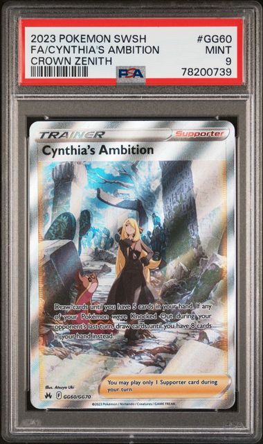 English PSA 9 Crown Zenith Galarian Gallery Cynthia's Ambition GG60