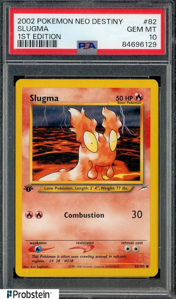 English PSA 10 1st Edition Neo Destiny Common Slugma 82