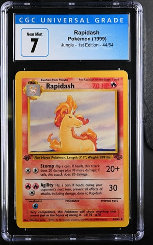 English CGC 7 1st Edition Jungle Uncommon Rapidash 44