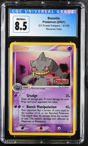 English CGC 8.5 EX Power Keepers Reverse Holo Banette 4