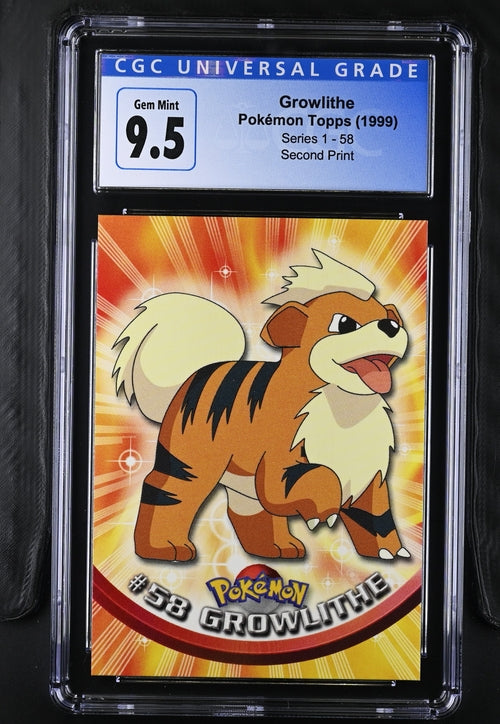 English CGC 10 Pokémon Topps Series 1 Growlithe