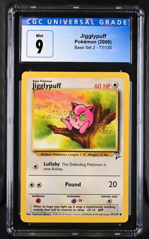 English CGC 9 Base Set 2 Common Jigglypuff 77