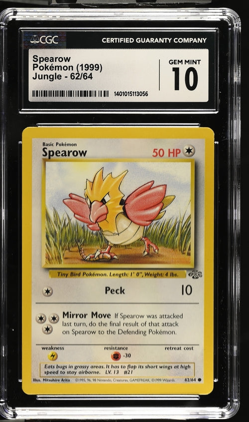 English CGC Gem Mint 10 Jungle Spearow #62/64