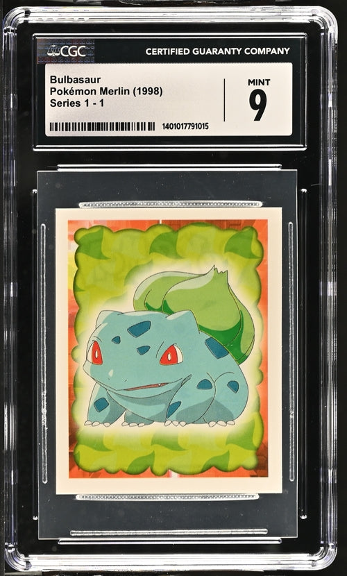 CGC 9 Pokemon Merlin STICKER Bulbasaur Series 1