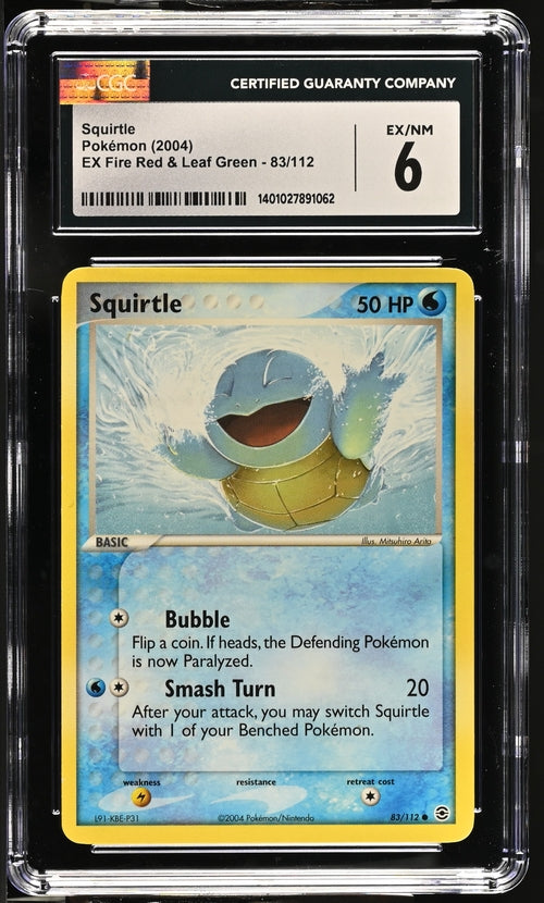 English CGC 6 EX Fire Red & Leaf Green Common Squirtle 83