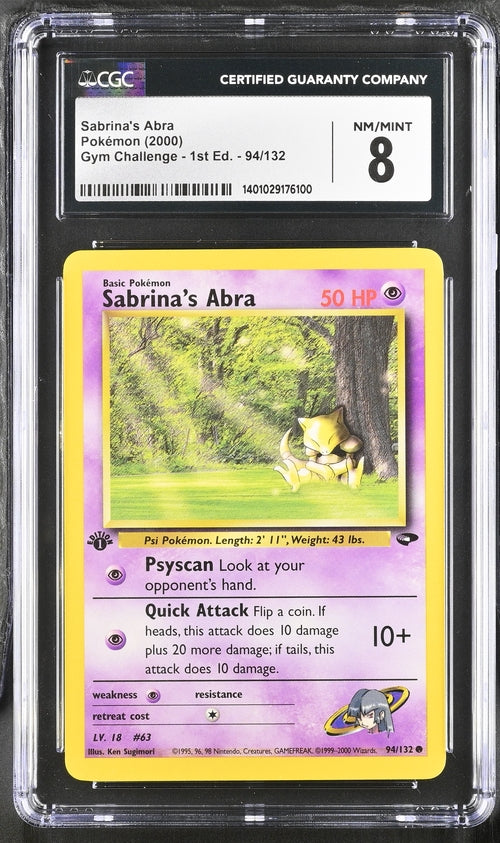 English CGC 8 1st Edition Gym Challenge Common Sabrina's Abra 94