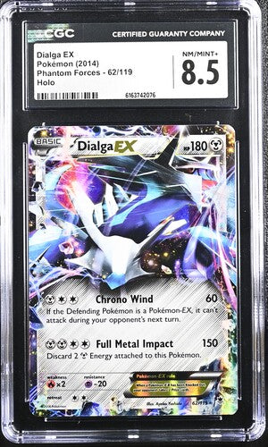 English CGC 8.5 Phantom Forces Dialga EX #62/119 Holo