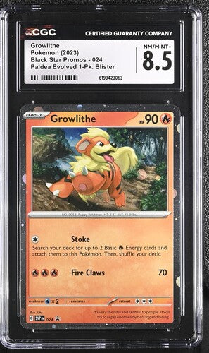English CGC 8.5 Scarlet & Violet Black Star Promos Growlithe SVP024