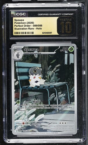 English CGC Pristine 10 Mega Evolution Perfect Order Illustration Rare Spewpa 089