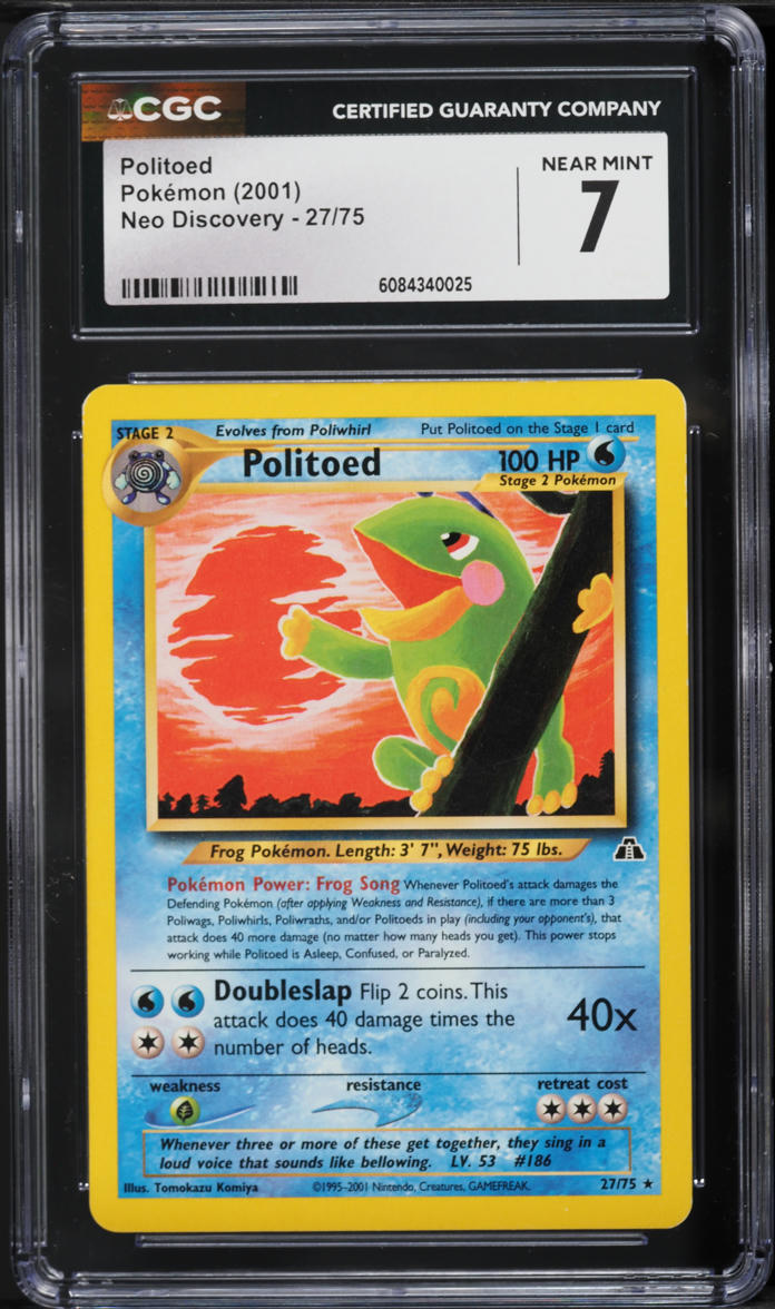 English CGC 7 2001 Neo Discovery Politoed 027