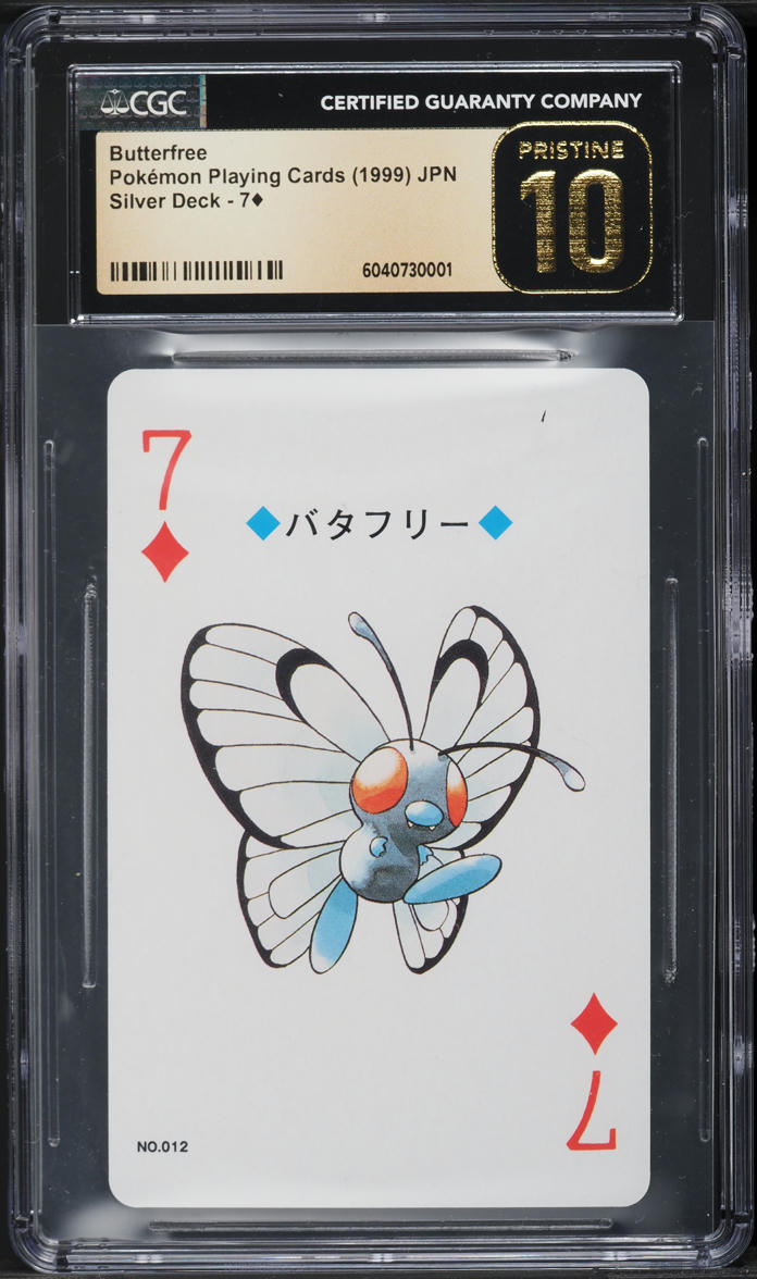Japanese CGC 10 1999 Nintendo Silver Poker Set Playing Card Butterfree
