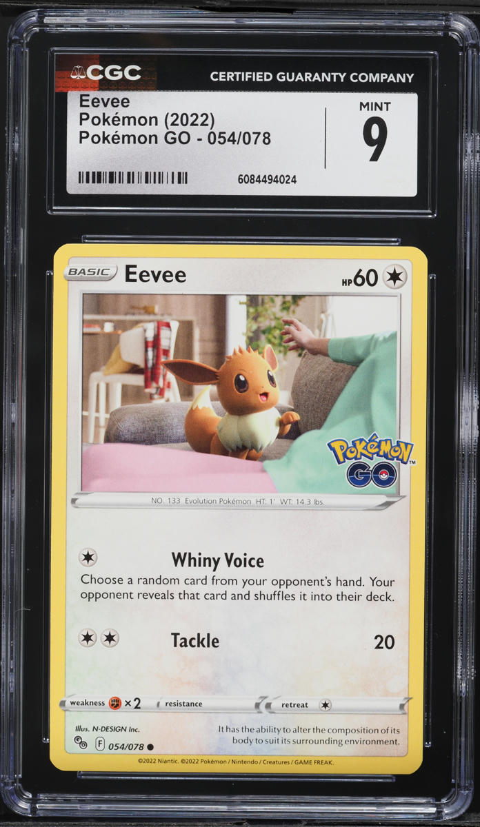 English CGC 9 2022 Sword & Shield Pokemon GO Eevee 054