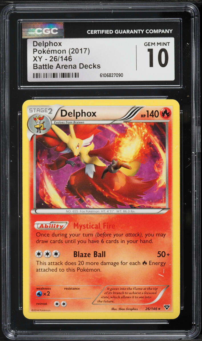 English CGC 10 Battle Arena Decks Delphox #26