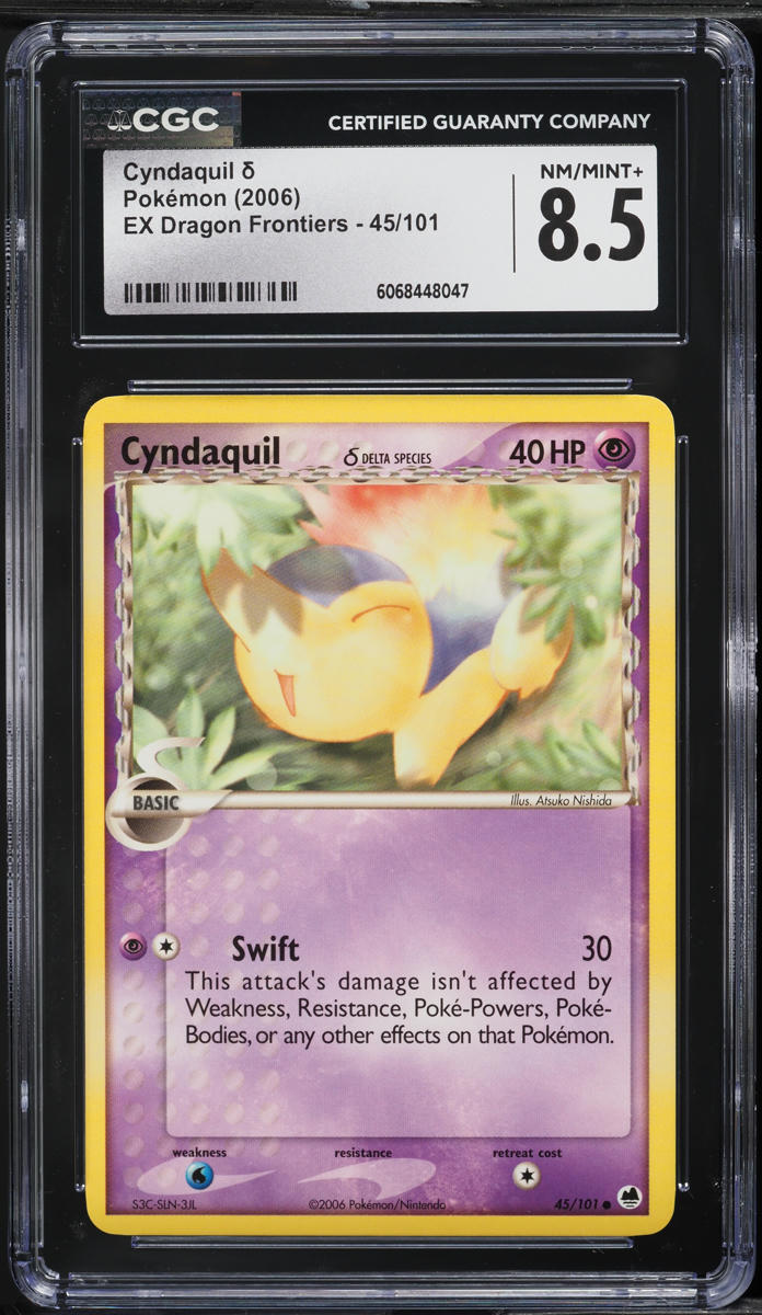 English CGC 8.5 2006 EX Dragon Frontiers Common Cyndaquil 045