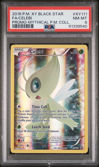 English PSA 8 Black Star Promo Celebi XY111