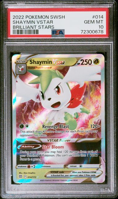 English PSA 10 Brilliant Stars Shaymin VSTAR 15