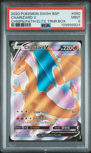 English PSA 9 Promo Charizard V SWSH 50