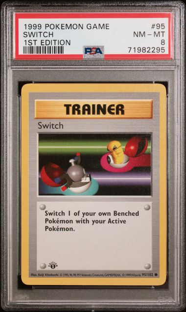 English PSA 8 1st Edition Base Set Common Switch 95