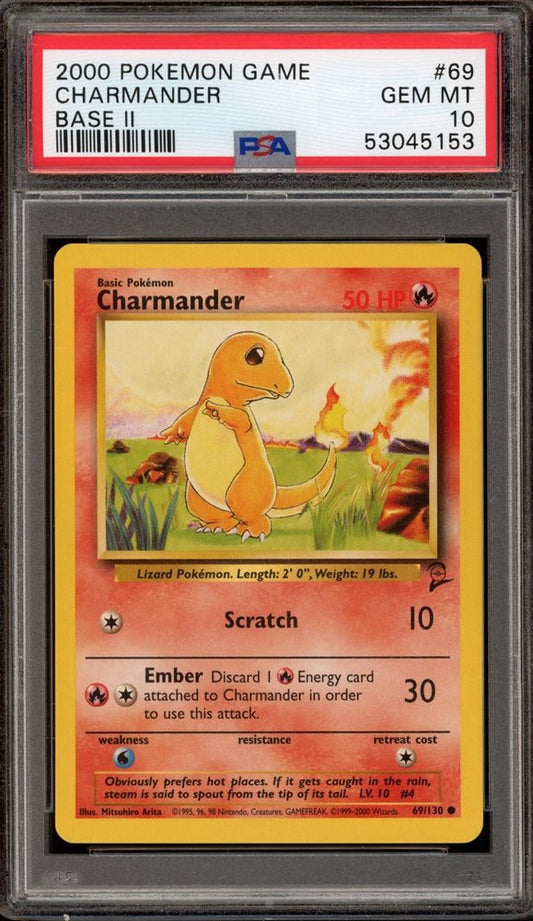 English PSA 10 Base Set 2 Common Charmander 69
