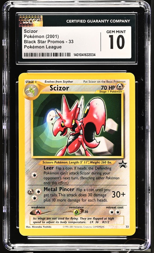English CGC 10 Pokemon League Black Star Promo Scizor 33