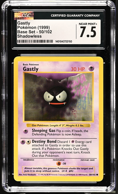 English CGC 7.5 Base Set Shadowless Common Gastly 50