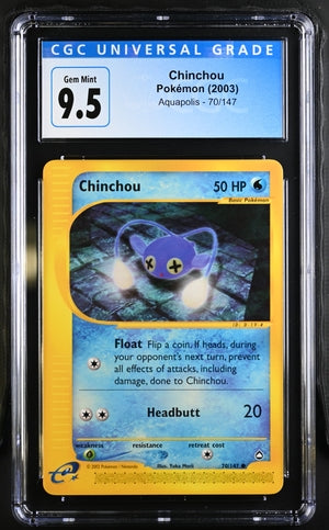 English CGC 10 2003 Aquapolis Common Chinchou 070/186