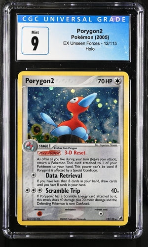 English CGC 9 EX Unseen Forces Holo Rare Porygon2 12