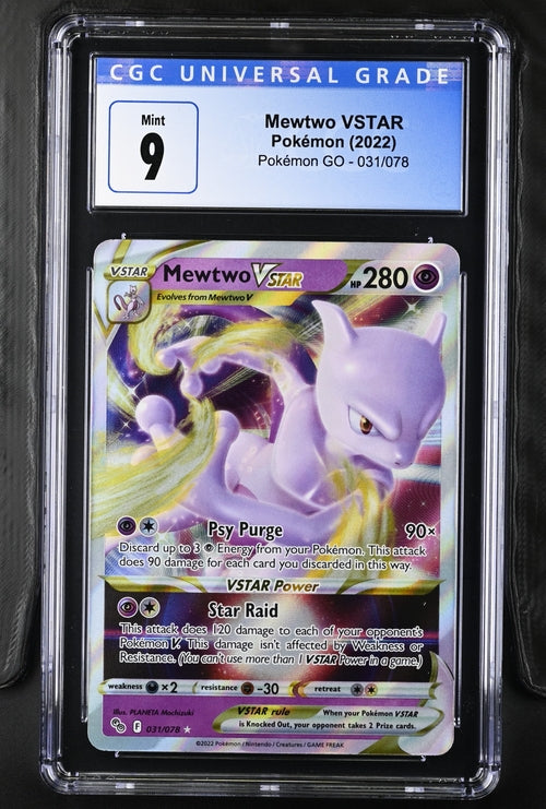 English CGC 9 Pokémon GO Ultra Rare Mewtwo VSTAR 031