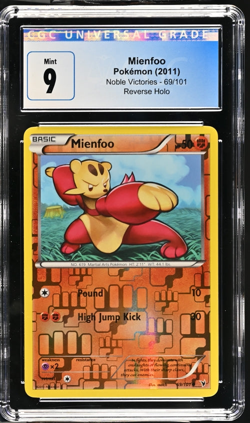 English CGC 9 Noble Victories Reverse Holo Mienfoo 69