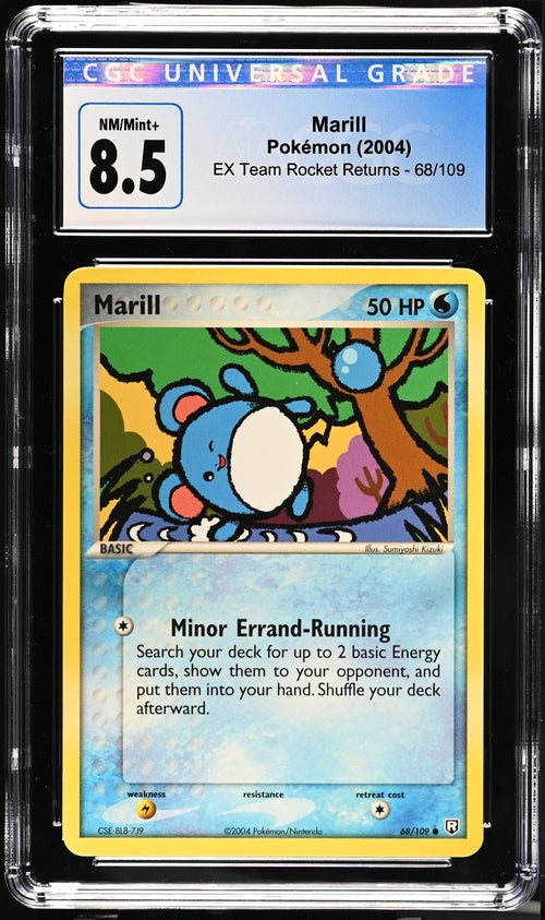 English CGC 8.5 EX Team Rocket Returns Marill #68