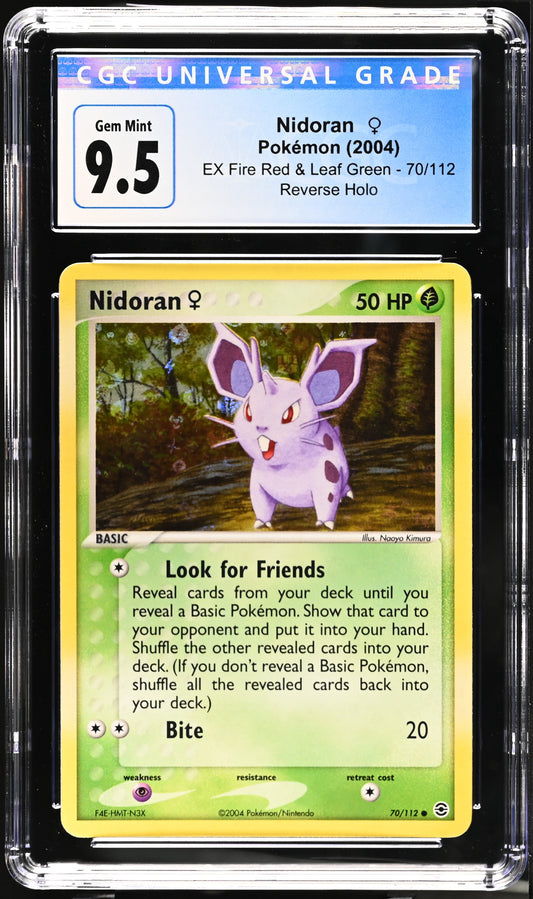 English CGC 10 FireRed & LeafGreen Reverse Holo Nidoran♀ 70