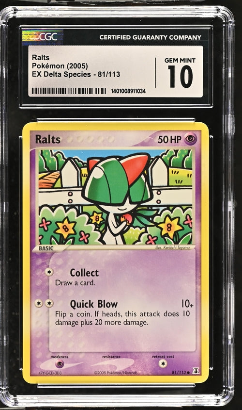 English CGC 10 EX Delta Species Common Ralts 81