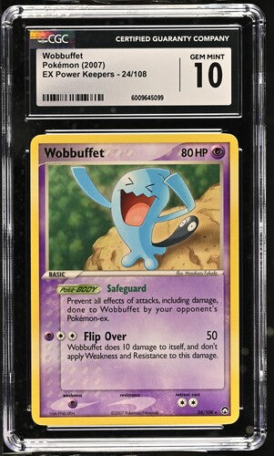 English CGC 10 EX Power Keepers Rare Wobbuffet 24