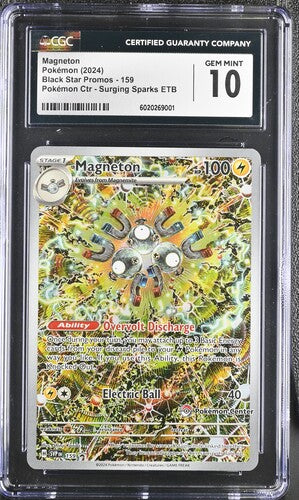English CGC 10 Scarlet & Violet Surging Sparks Pokemon Center ETB Promo Magneton 159