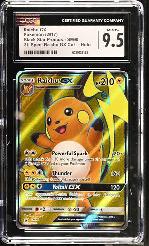 English CGC 9.5 Black Star Promo Raichu GX SM90