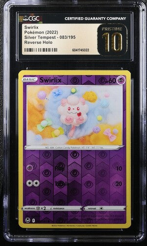English CGC Pristine 10 Silver Tempest Swirlix Reverse Holo 083/195