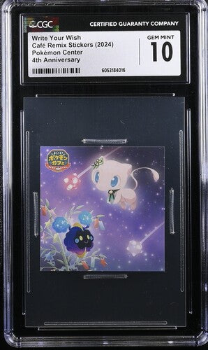Japanese CGC 10 2024 Pokemon Center Cafe Remix Stickers 4th Write Your Wish
