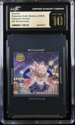 Japanese CGC Pristine 10 2024 Pokemon Center Cafe Stickers 4th Anniversary Diancie
