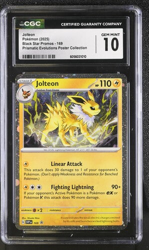 English CGC 10 Black Star Promos Prismatic Evolutions Poster Collection Jolteon 169