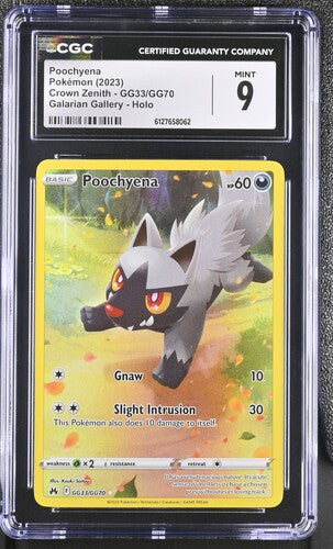 English CGC 9 Crown Zenith Poochyena #GG33/GG70 Galarian Gallery Holo
