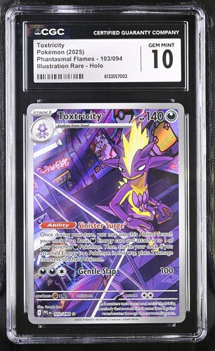 English CGC Gem Mint 10 Phantasmal Flames Toxtricity #053/094 Illustration Rare