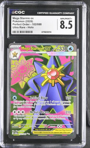 English CGC 8.5 Mega Evolution Perfect Order Full Art Mega Starmie ex 102