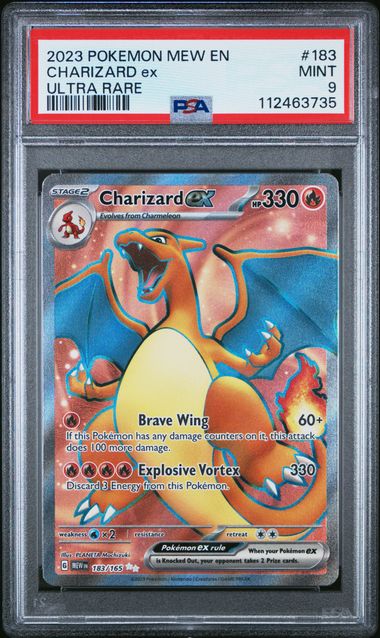 English PSA 9 Scarlet & Violet 151 Ultra Rare Full Art Holo Charizard ex 183/165