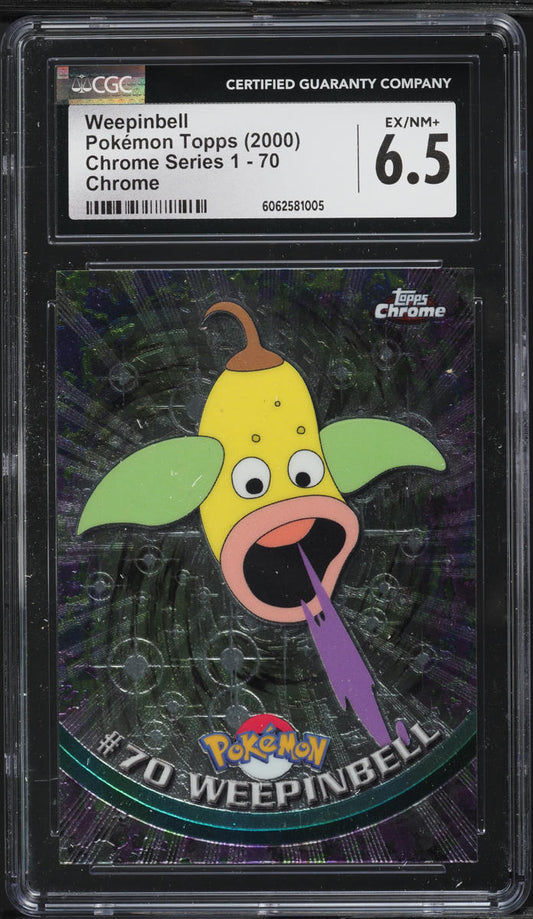 English CGC 6.5 2000 Topps Chrome Series 1 Weepinbell 70