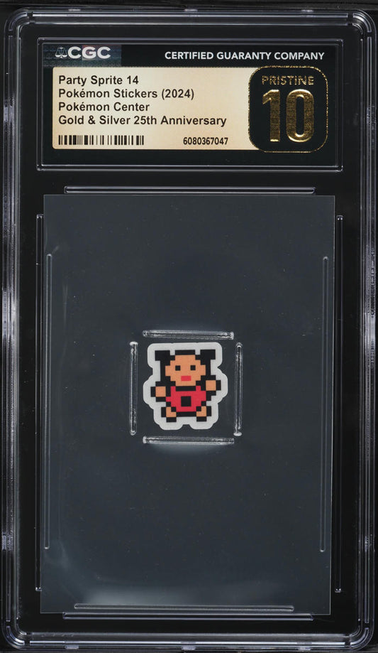 CGC Pristine 10 Pokemon Center Sticker Gold & Silver 25th Anniversary Party Sprite 14