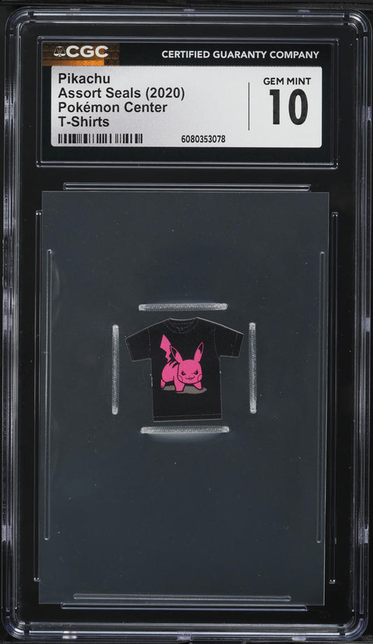 Japanese CGC 10 2020 Center Seals T-Shirts Pikachu