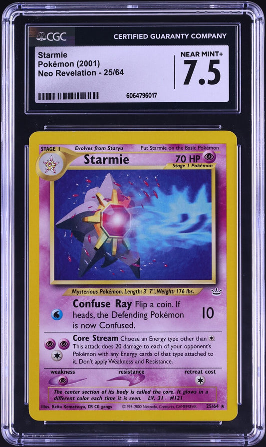 English CGC 7.5 2001 Neo Revelation Common Starmie 025