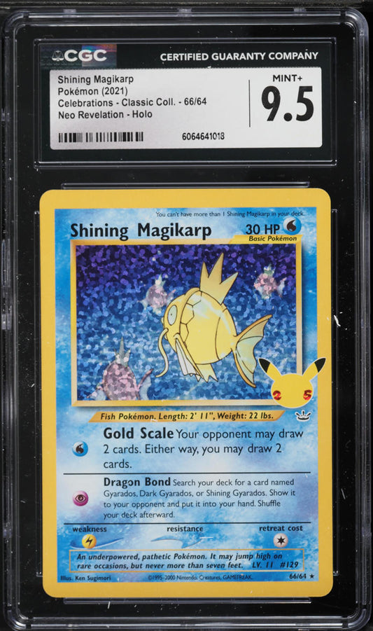 English CGC 9.5 Celebrations Classic Collection Holo Shining Magikarp 066/113