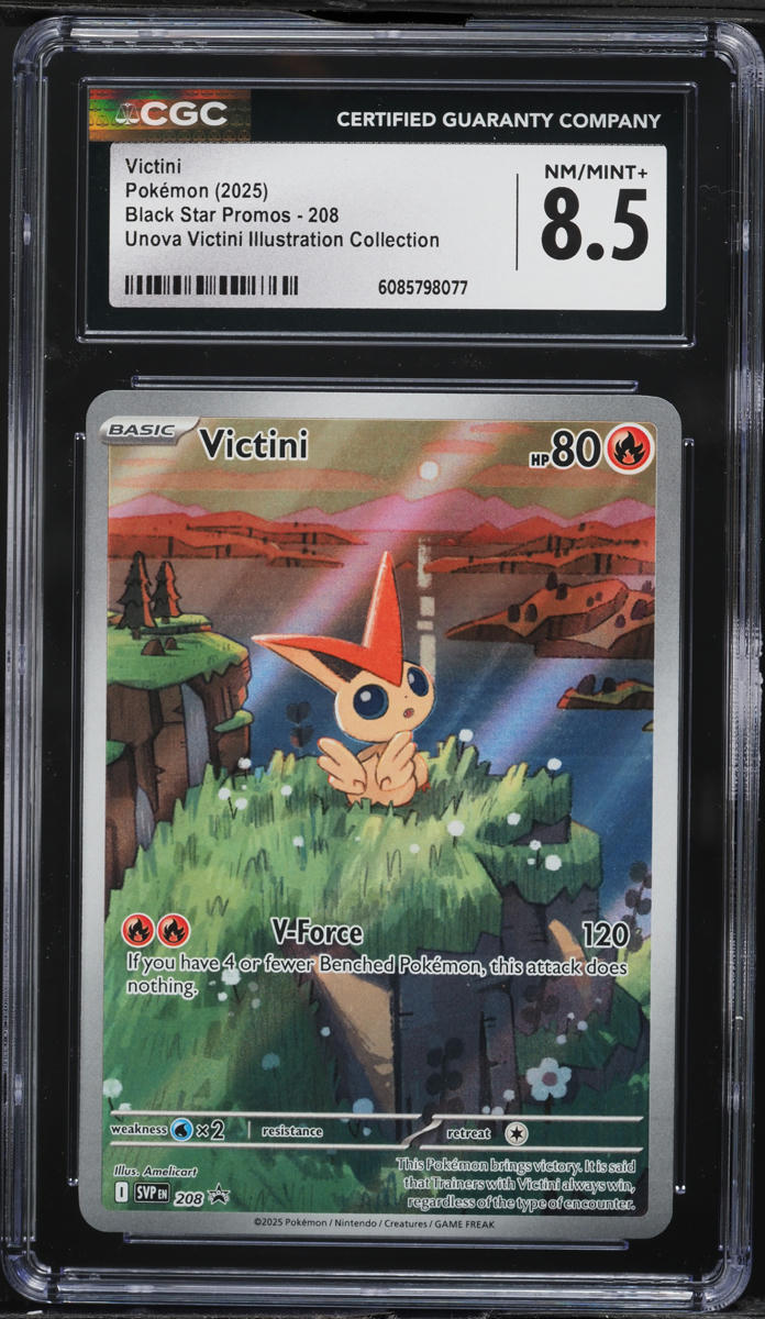 English CGC 8.5 2025 Scarlet & Violet Black Star Promo Illustration Collection Victini SWSH208