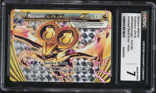 English CGC 7 XY BREAKthrough Inverted Back Error Alt Art Noivern BREAK 113/162